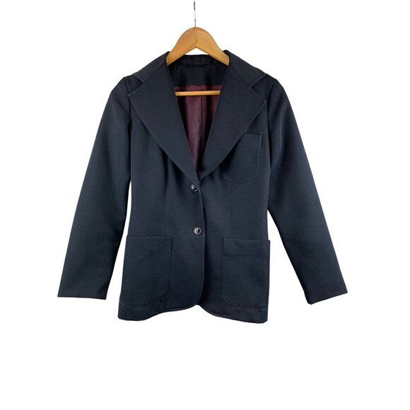 Vintage Happy Legs Blazer Size 5 Classic Black Wool Womens Jacket - Picture 1 of 5